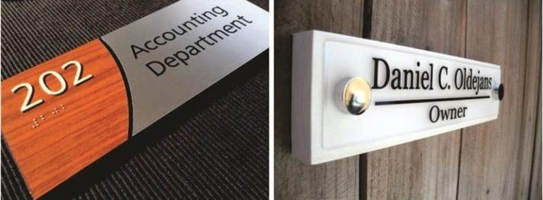 Bảng thông tin, biển chức danh, số phòng